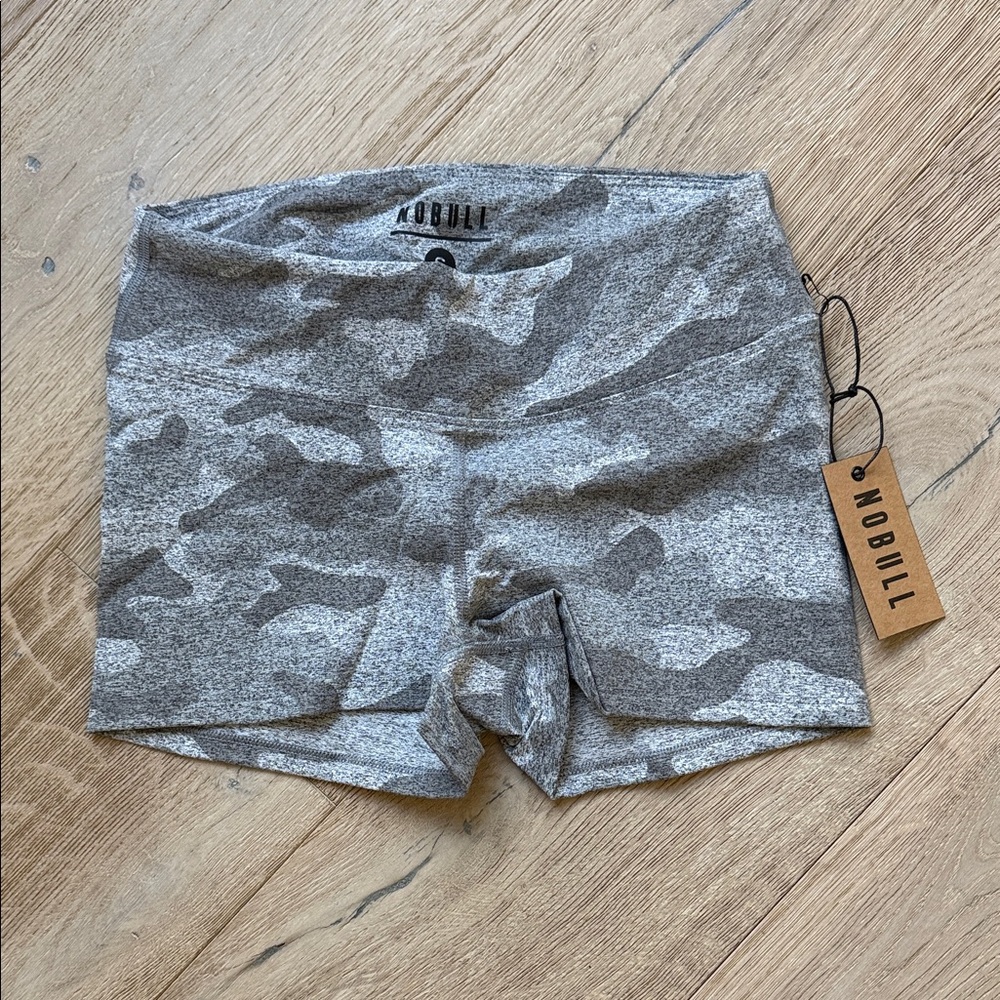 NOBULL Women's grey Camo original booty Shorts. New. Small